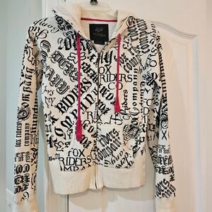 Fox Racing White and Black Graphic Hoodie